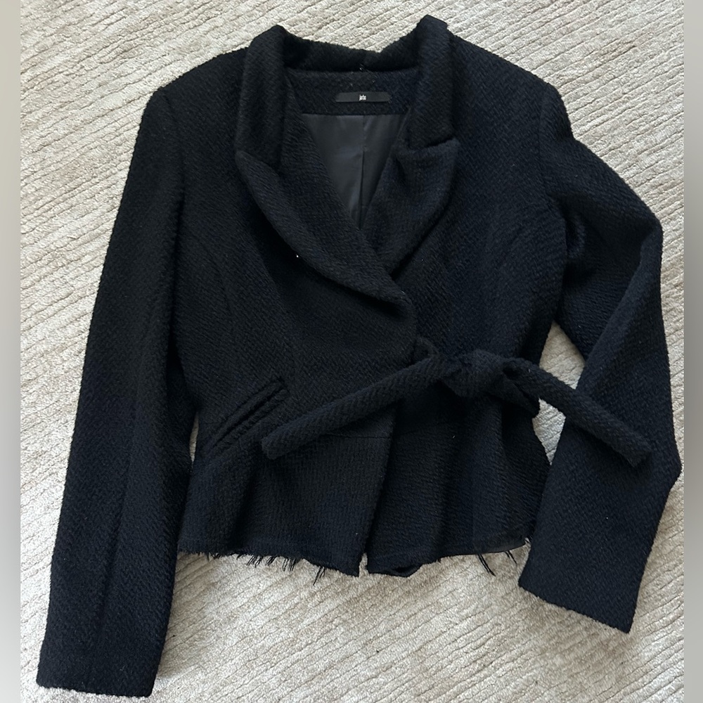 JARBO Chic Black Blazer with Tie Waist